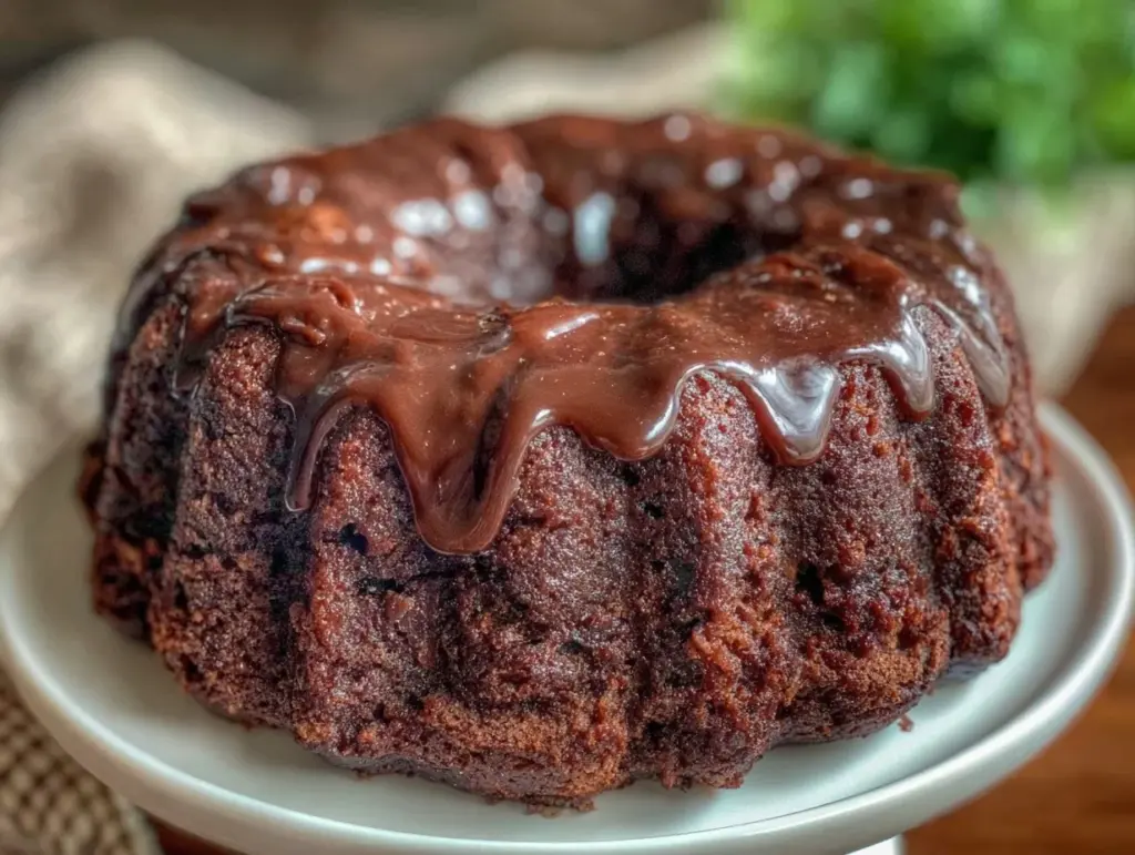 beer-infused chocolate bundt cake - featured image