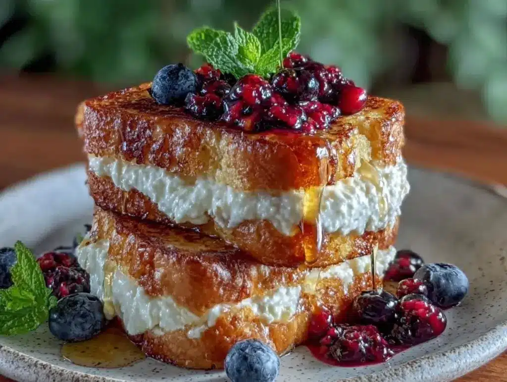 blueberry cream cheese stuffed french toast - featured image