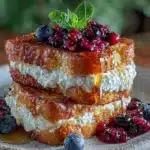 blueberry cream cheese stuffed french toast - featured image