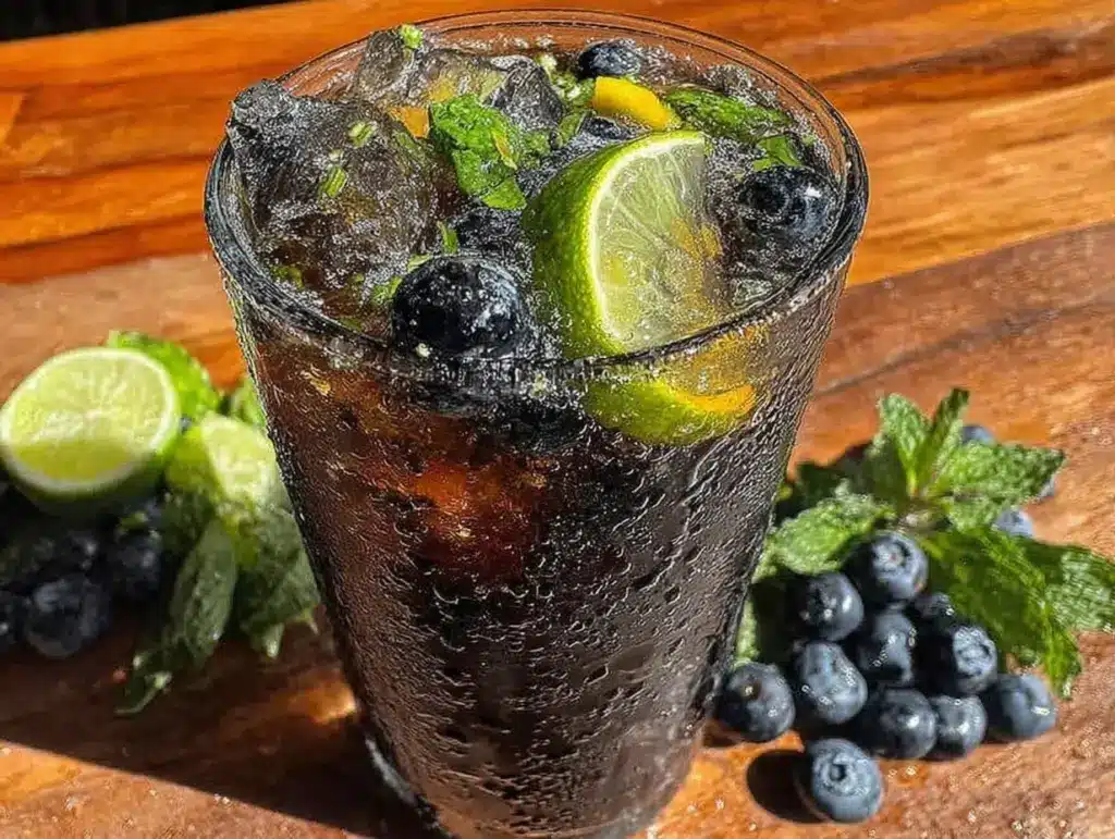 blueberry mojito pitcher recipe - featured image