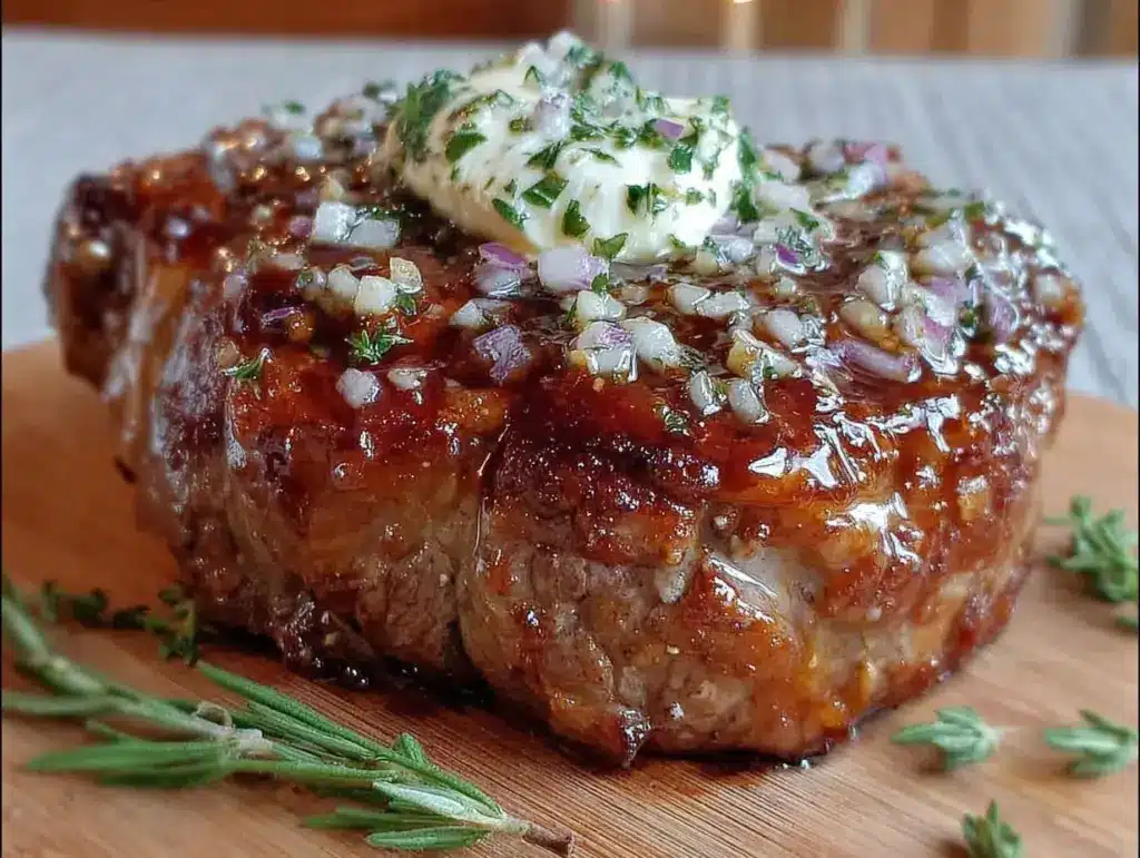 bourbon-glazed ribeye steak - featured image