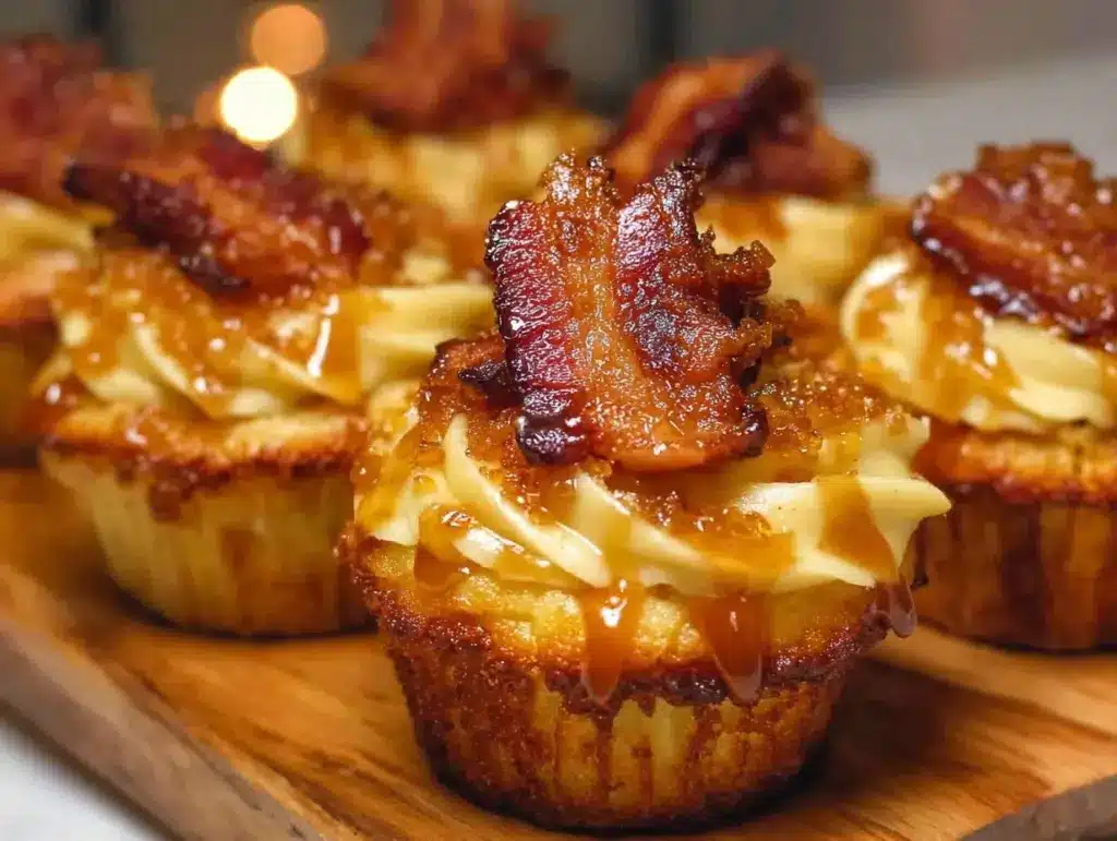 bourbon maple bacon cupcakes - featured image