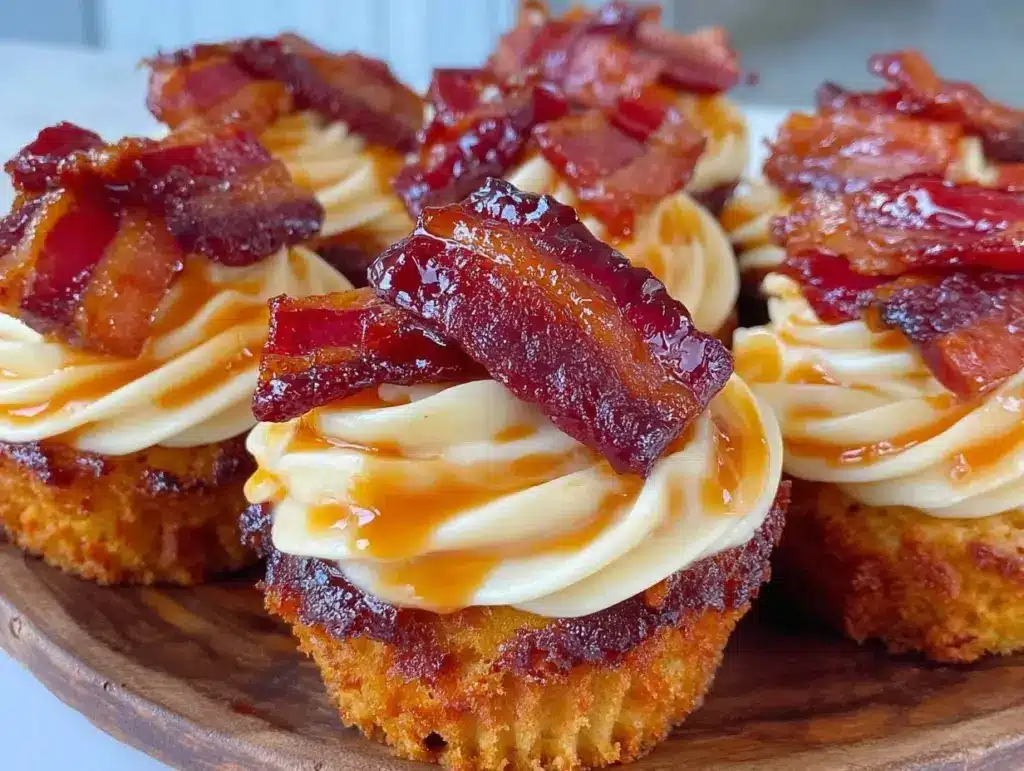 bourbon maple bacon cupcakes - featured image