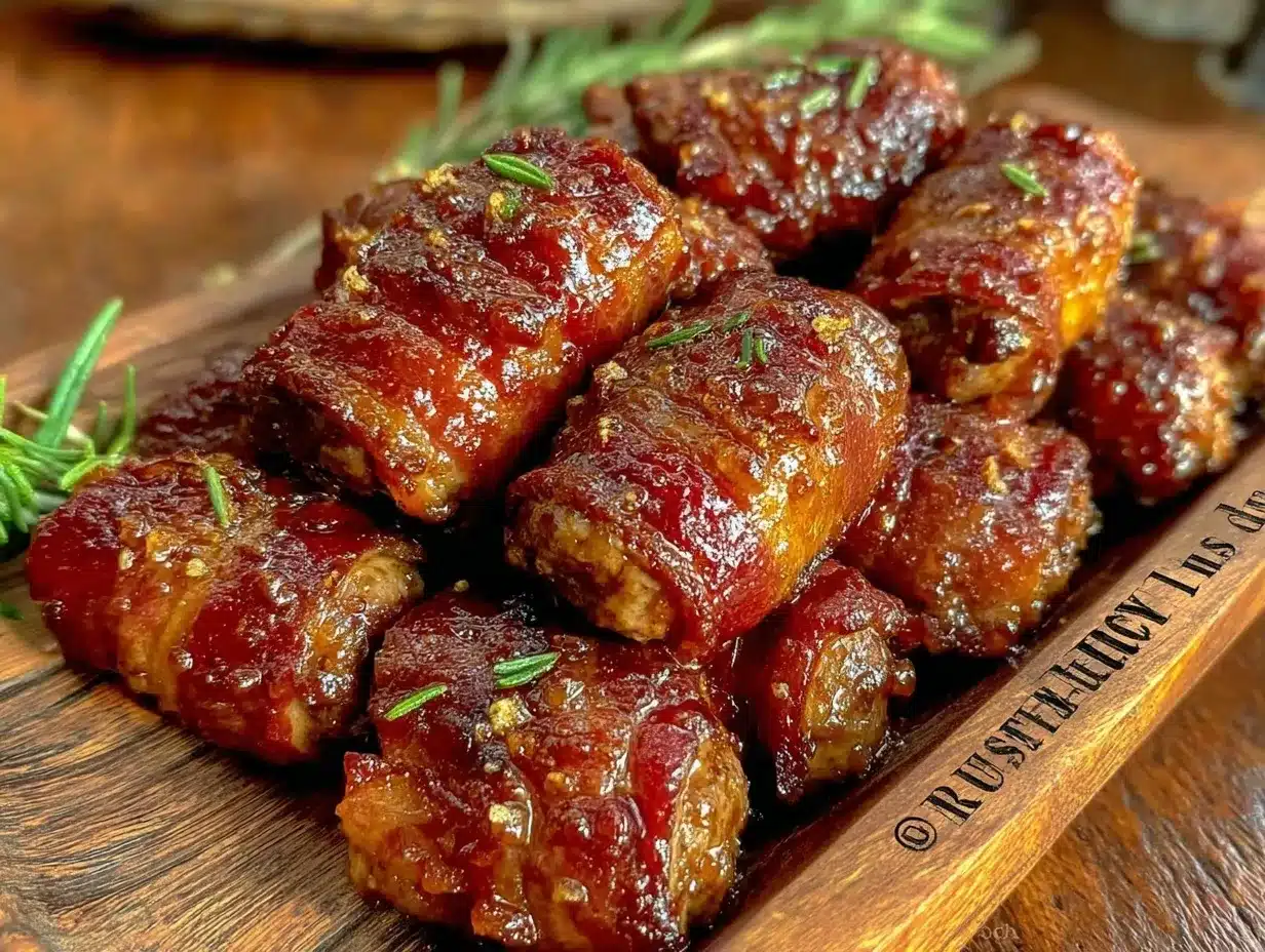 bourbon maple bacon-wrapped breakfast sausages preparation steps