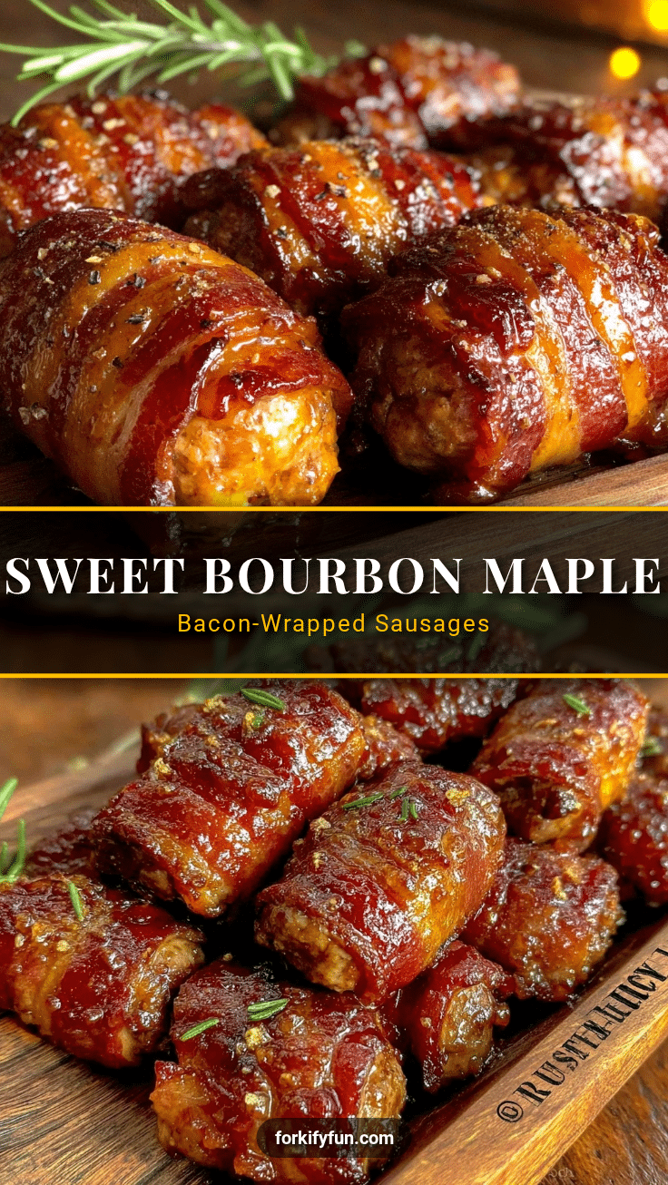 bourbon maple bacon-wrapped breakfast sausages recipe