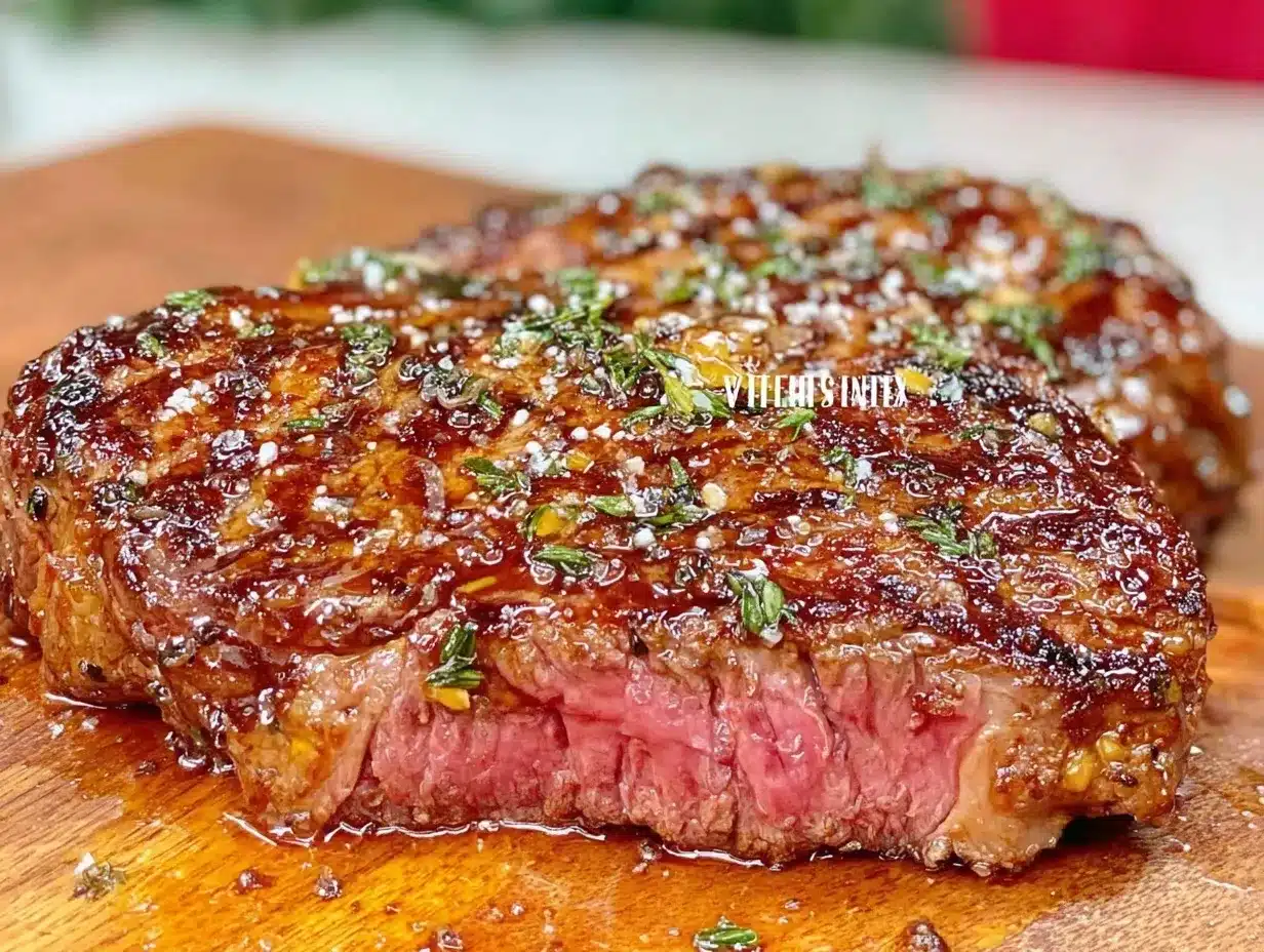 butter-basted ny strip steak preparation steps