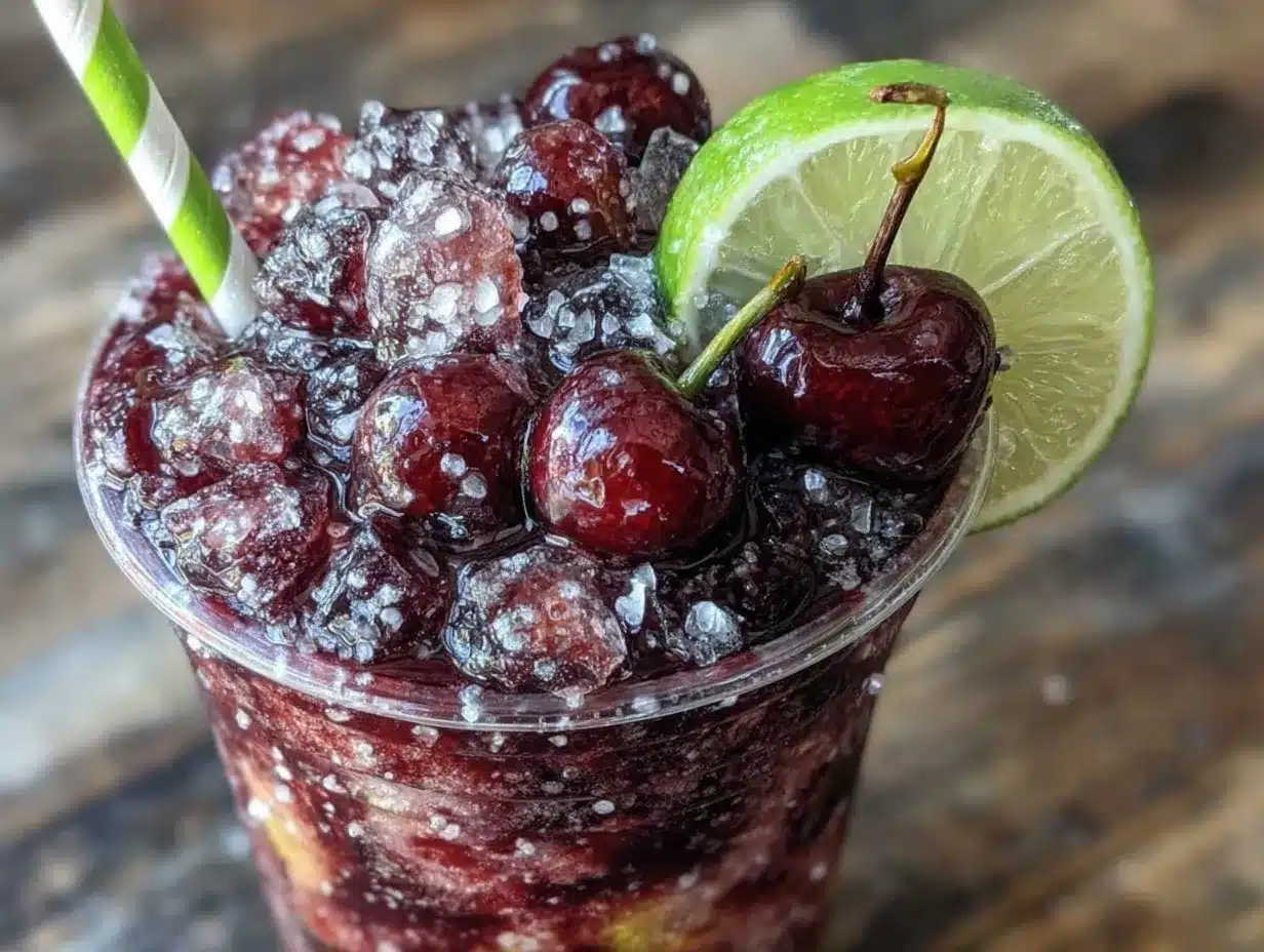 cherry lime slushie preparation steps