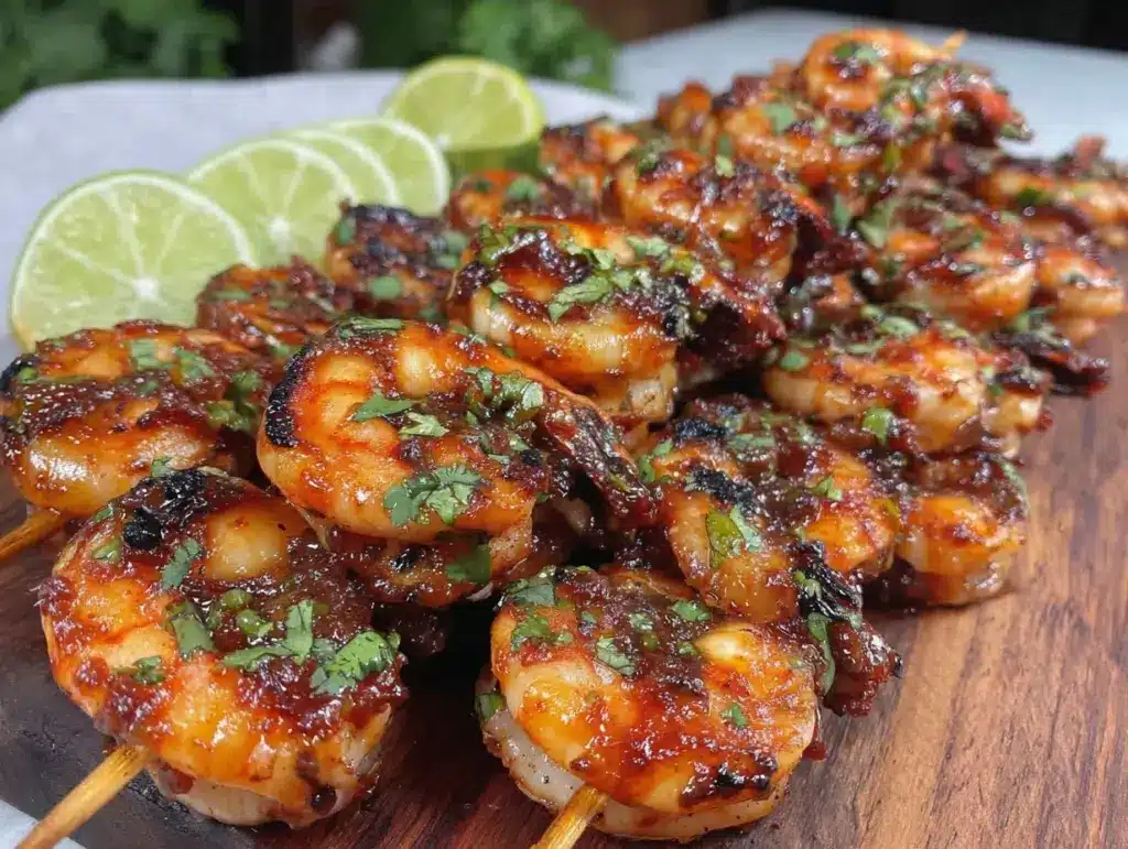 chipotle lime grilled shrimp skewers - featured image