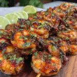 chipotle lime grilled shrimp skewers - featured image
