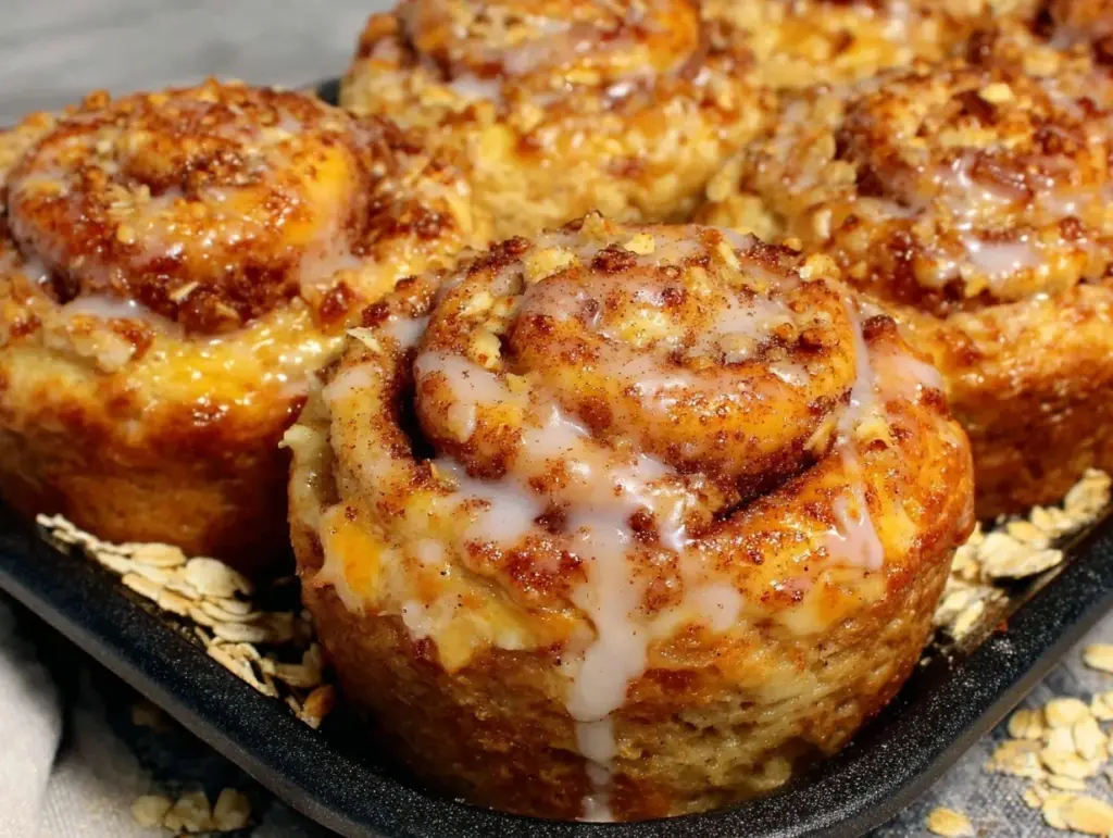 cinnamon roll baked oatmeal - featured image