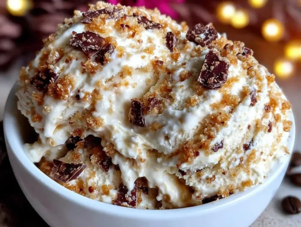 coffee toffee crunch no-churn ice cream - featured image