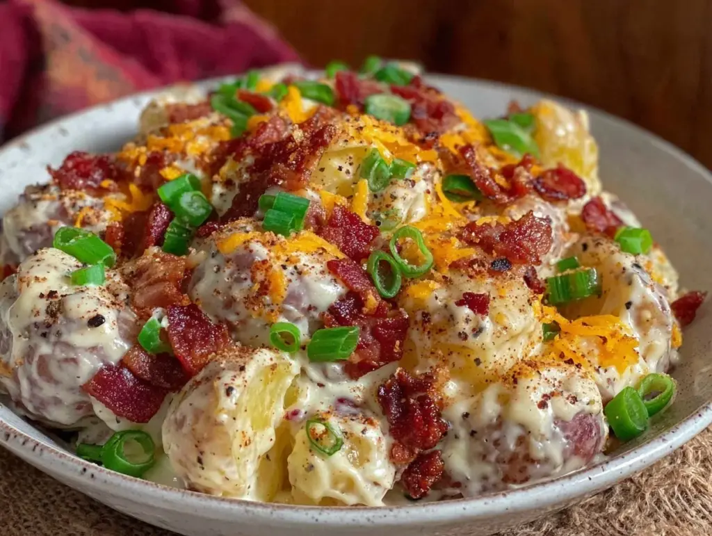creamy loaded potato salad - featured image