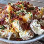 creamy loaded potato salad - featured image