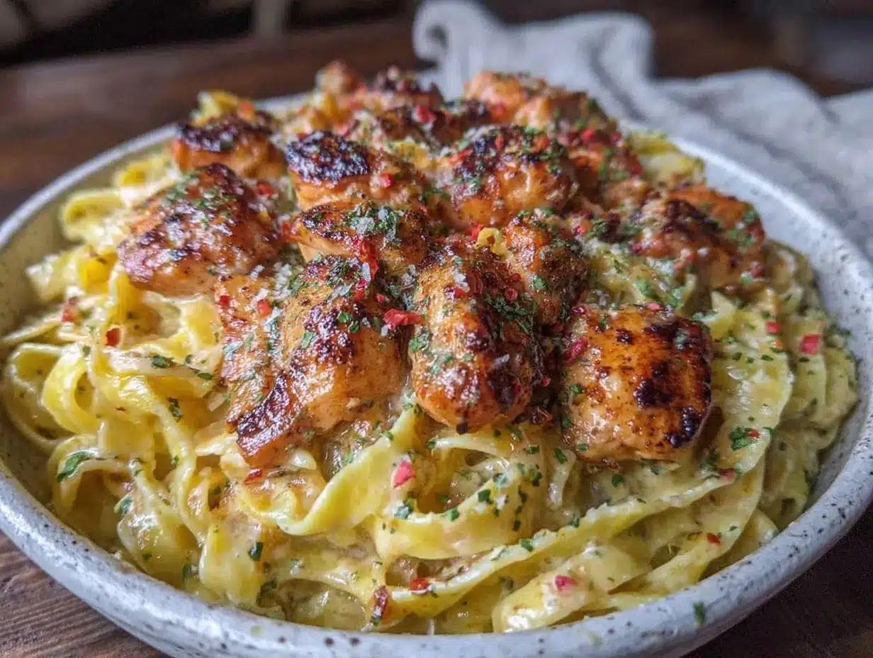 creamy one-pot Cajun chicken Alfredo preparation steps