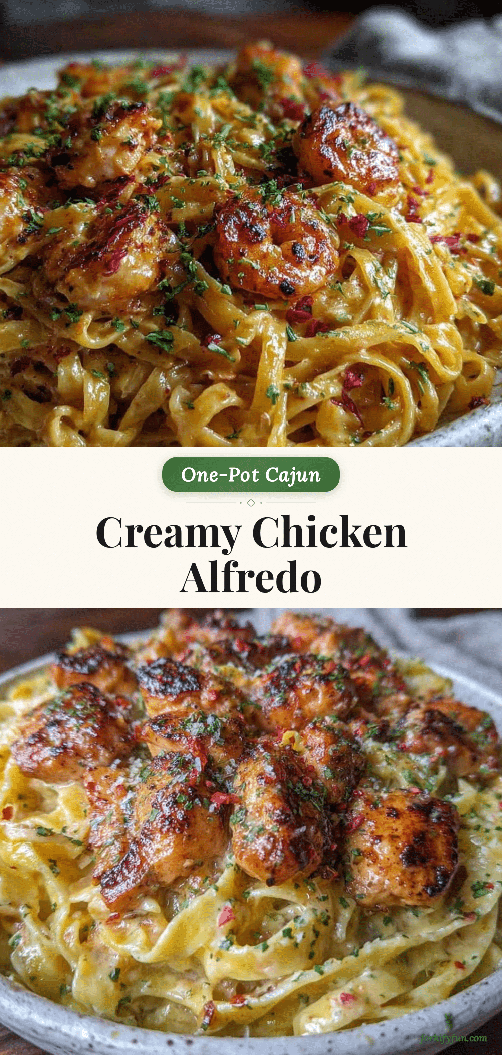 creamy one-pot Cajun chicken Alfredo recipe