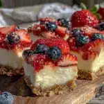 creamy patriotic cheesecake bars - featured image