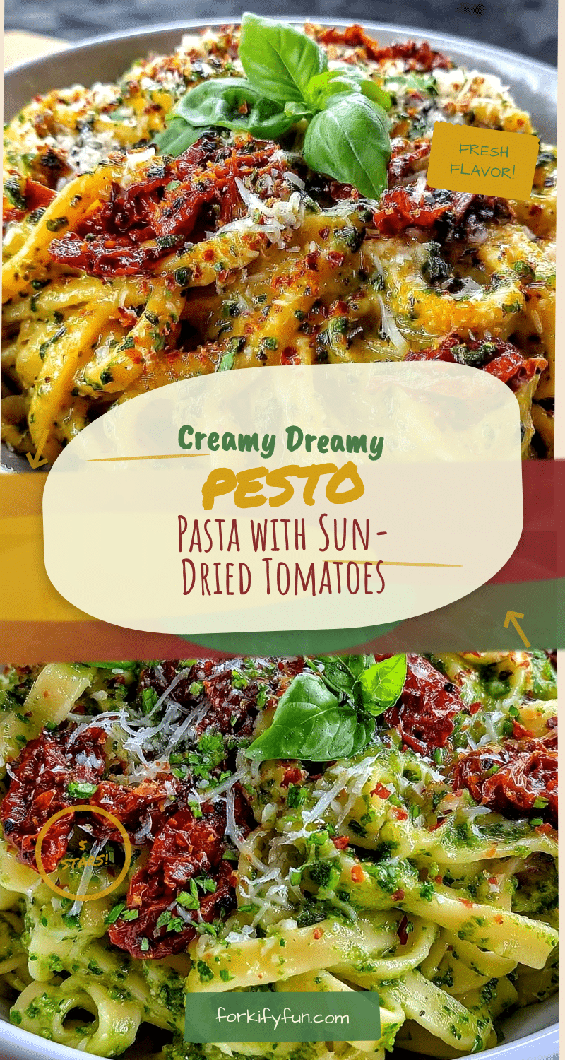 creamy pesto pasta with sun-dried tomatoes recipe