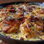 creamy sun-dried tomato chicken skillet - featured image