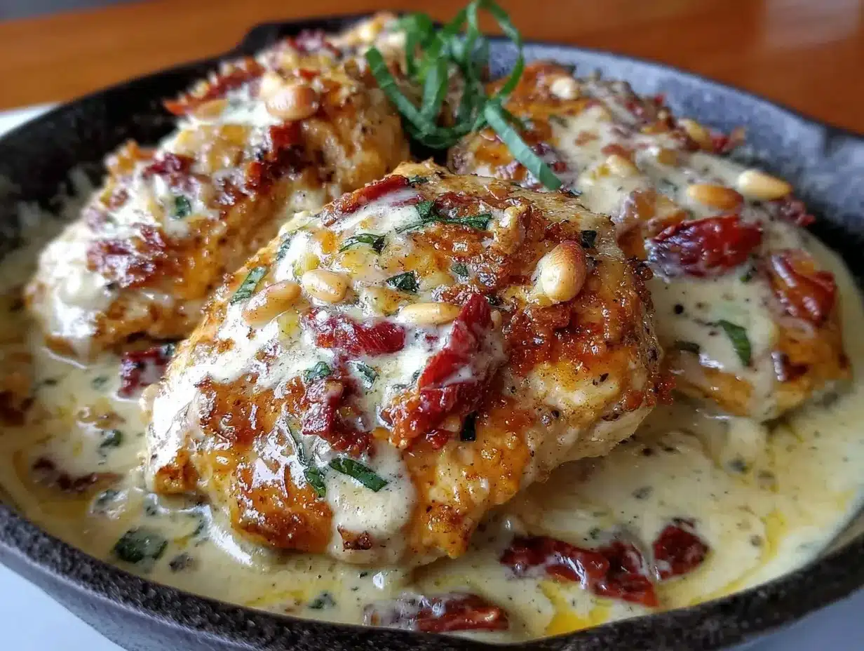creamy sun-dried tomato chicken skillet preparation steps