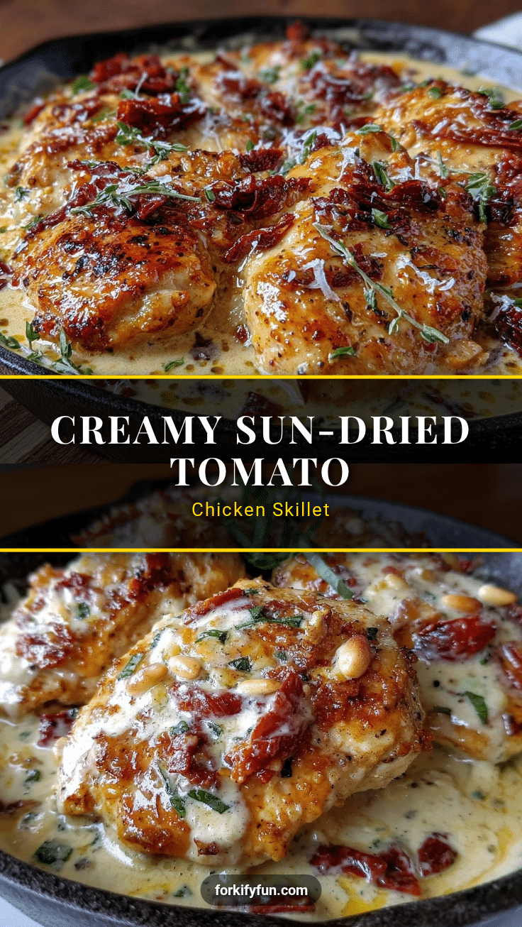 creamy sun-dried tomato chicken skillet recipe
