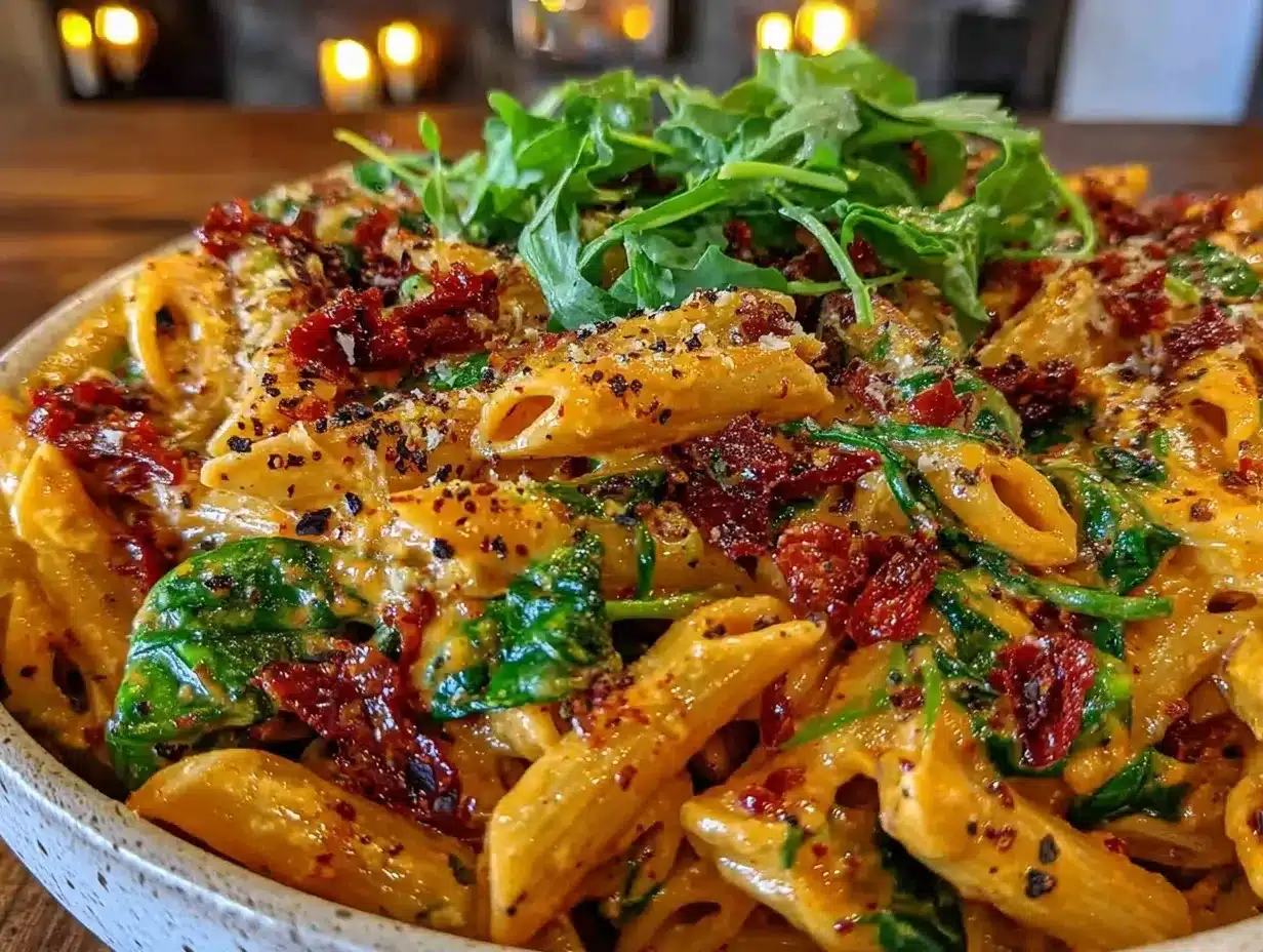 creamy sun-dried tomato penne preparation steps
