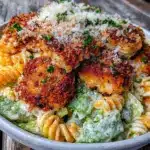 crispy chicken caesar pasta salad - featured image