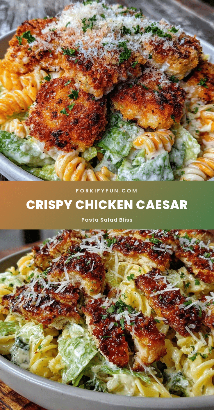 crispy chicken caesar pasta salad recipe