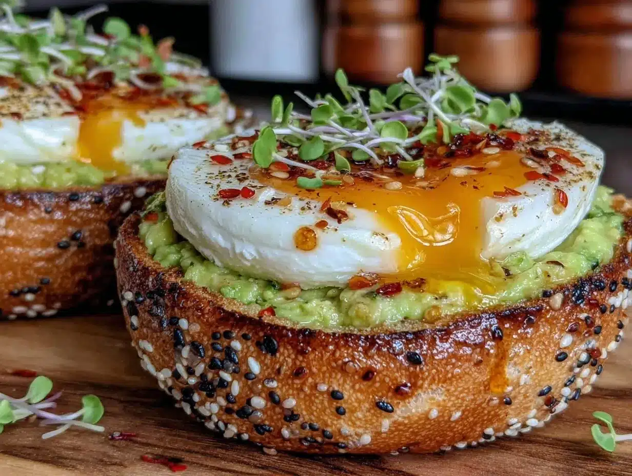 crispy everything bagel avocado toast preparation steps