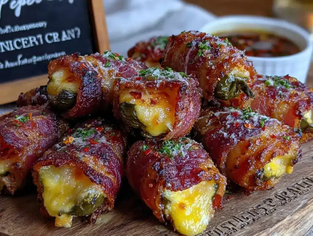 crispy firecracker bacon-wrapped jalapeño poppers - featured image