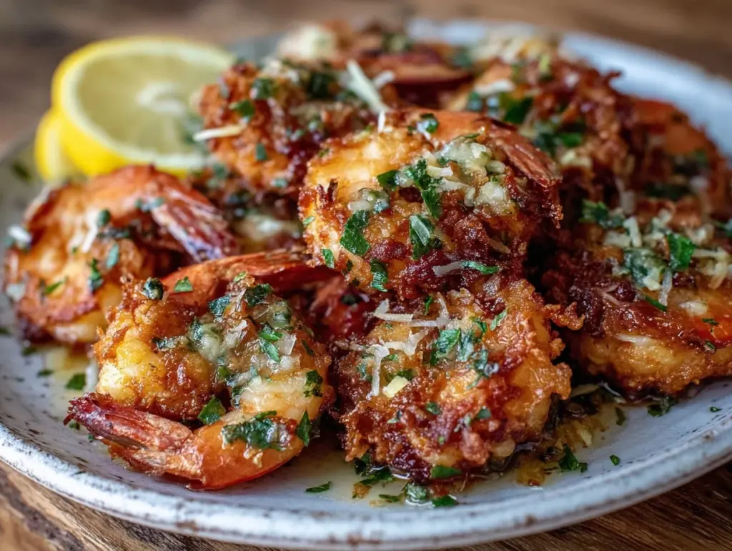 crispy garlic butter shrimp - featured image