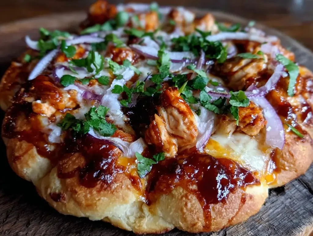 crispy grilled BBQ chicken pizza - featured image