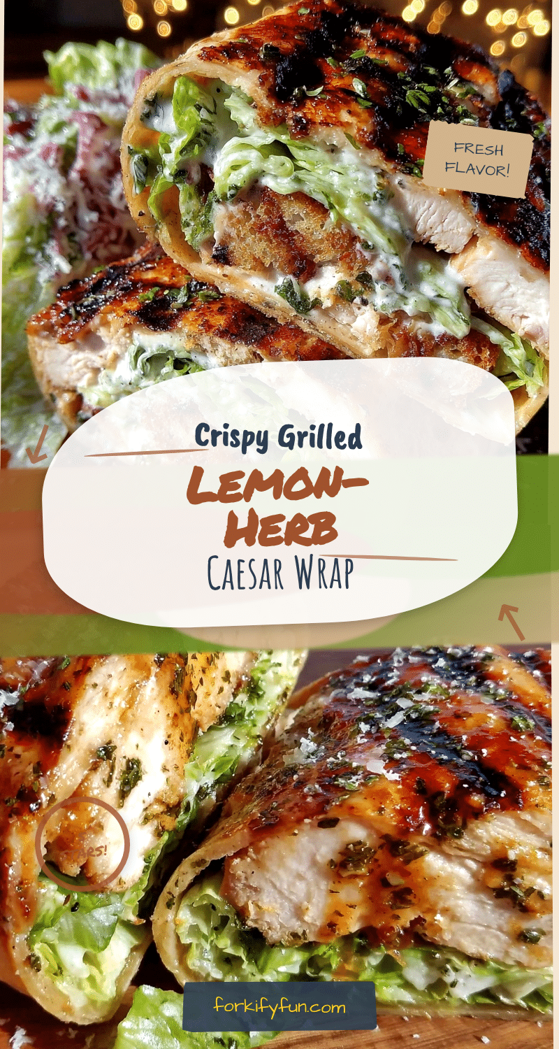 crispy grilled lemon-herb chicken caesar wrap recipe