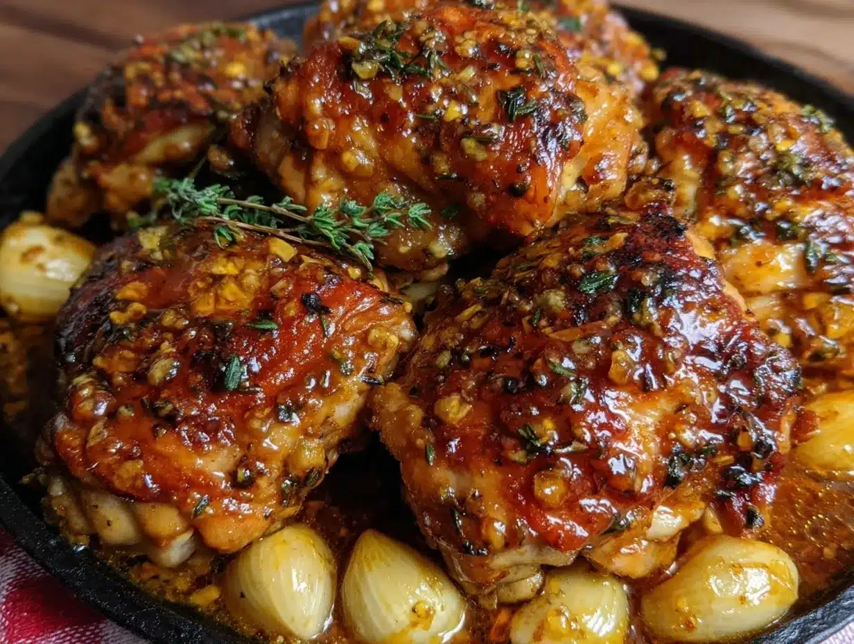 crispy honey garlic butter chicken thighs preparation steps