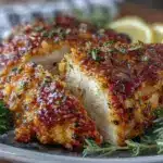 crispy lemon pepper air fryer chicken breast - featured image