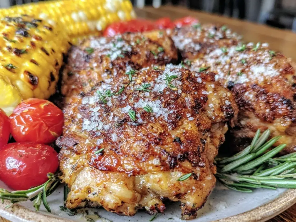 crispy rustic summer chicken - featured image