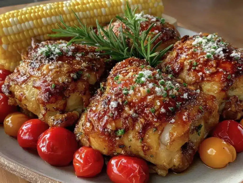 crispy rustic summer chicken - featured image