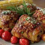 crispy rustic summer chicken - featured image