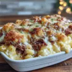 crispy smoked brisket mac and cheese casserole - featured image