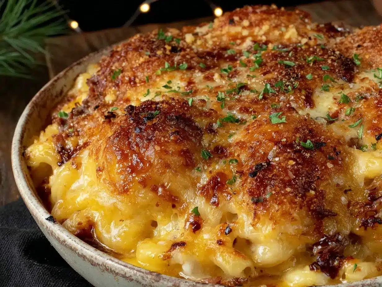crispy smoked brisket mac and cheese casserole preparation steps