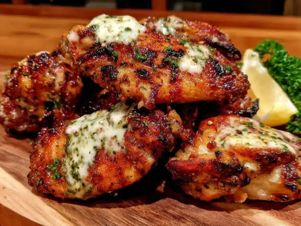 crispy smoked chicken wings - featured image