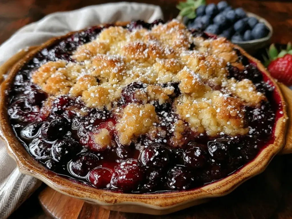 easy blueberry crisp - featured image