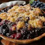 easy blueberry crisp - featured image