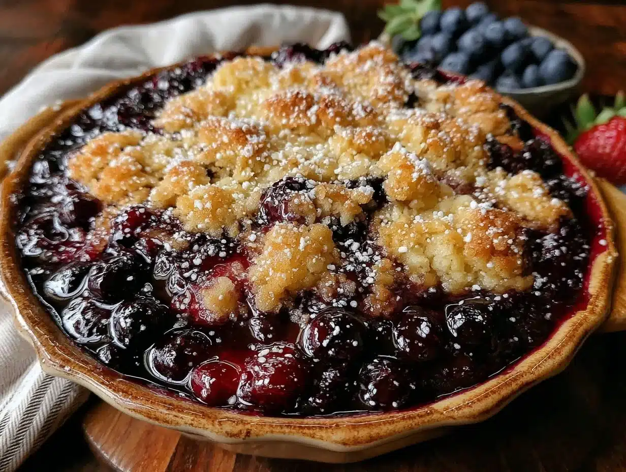 easy blueberry crisp - featured image