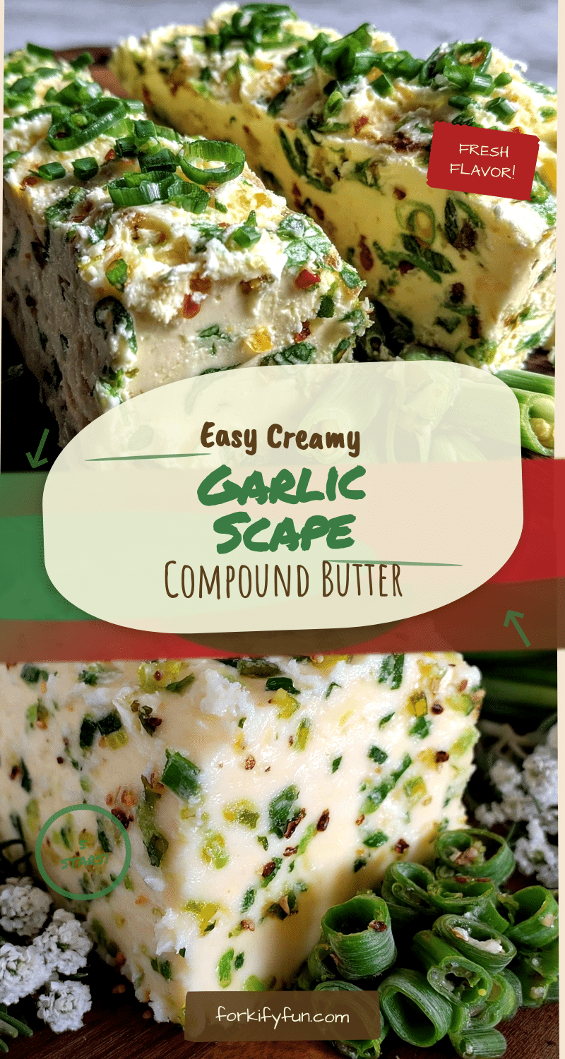 easy creamy garlic scape compound butter recipe