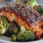 easy crispy sheet pan teriyaki salmon - featured image