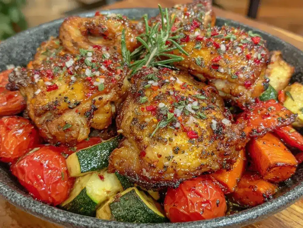 easy one-pan mediterranean chicken and vegetables dinner - featured image