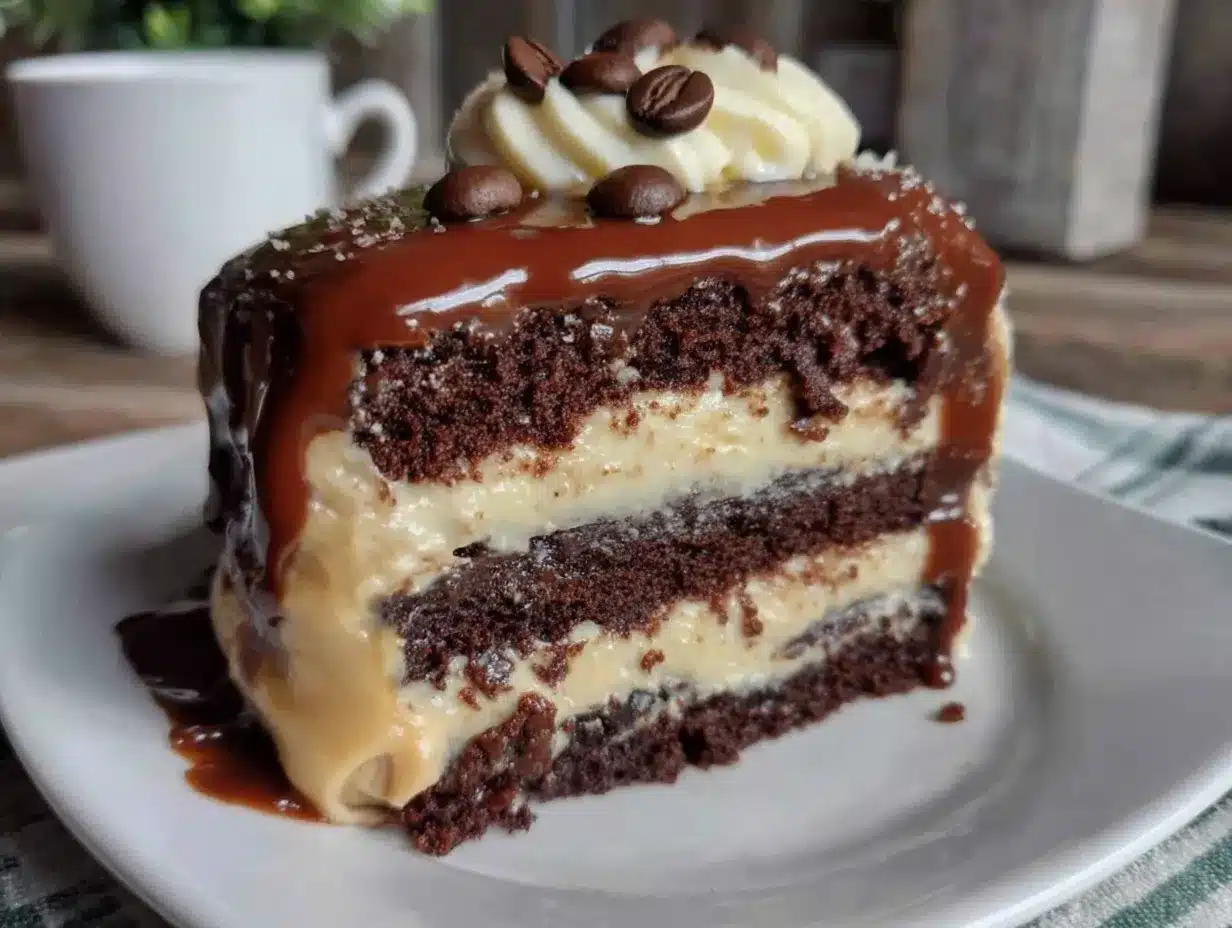 espresso chocolate layer cake preparation steps