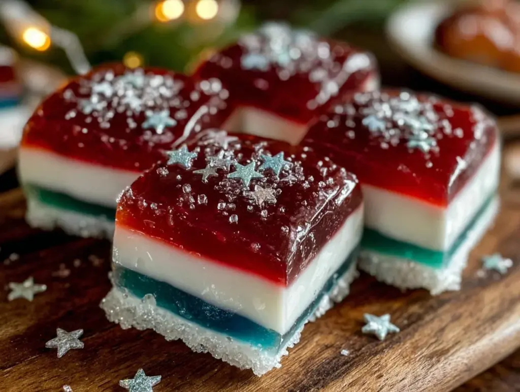 festive firework jello shots - featured image