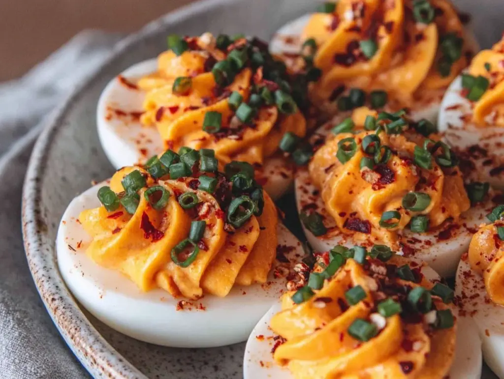 firecracker deviled eggs - featured image