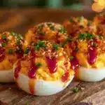 firecracker deviled eggs - featured image